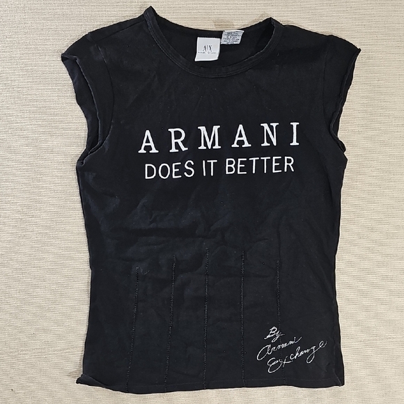 Armani Exchange Tops - Armani Exchange Black Tee Medium Y2K